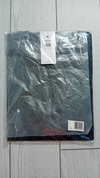 !Nowy!oryginalny 4F T-shirt M czarny z dużym czarnym logo (958)