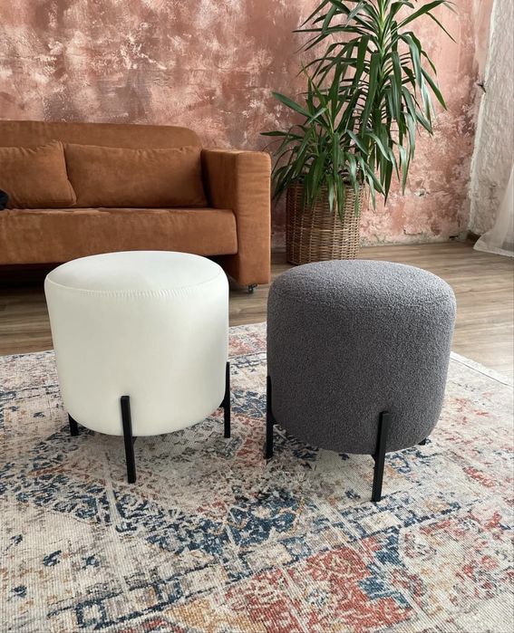 Пуф, пуф на ніжках, букле, пуфік, пуфи в спальню, банкетки