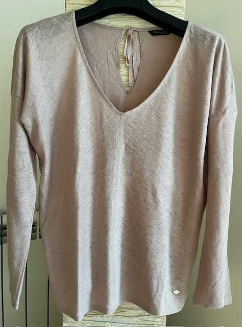 Camisola rosa claro de linho Massimo Dutti