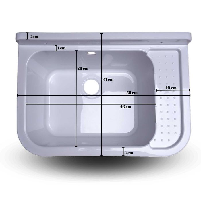 zlew umywalka komora bateria dozownik biały 60