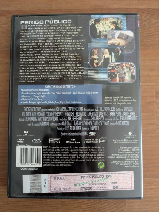 DVD "Enemy of the State" Special Edition 1998 (Like New)64584279668867121