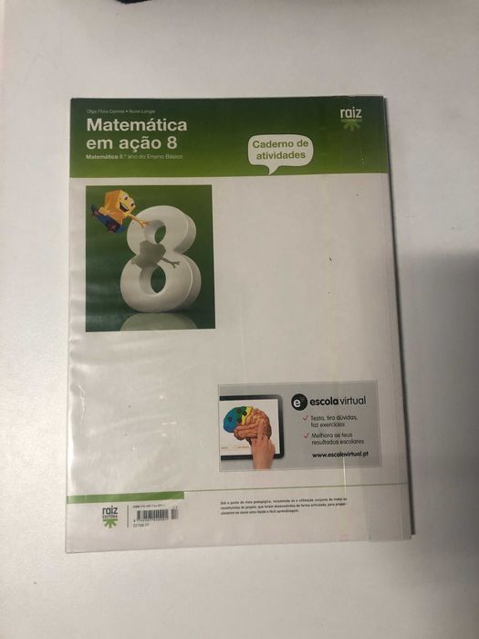 Matemática em ação 8, 8.º ano, caderno de atividades, bom estado