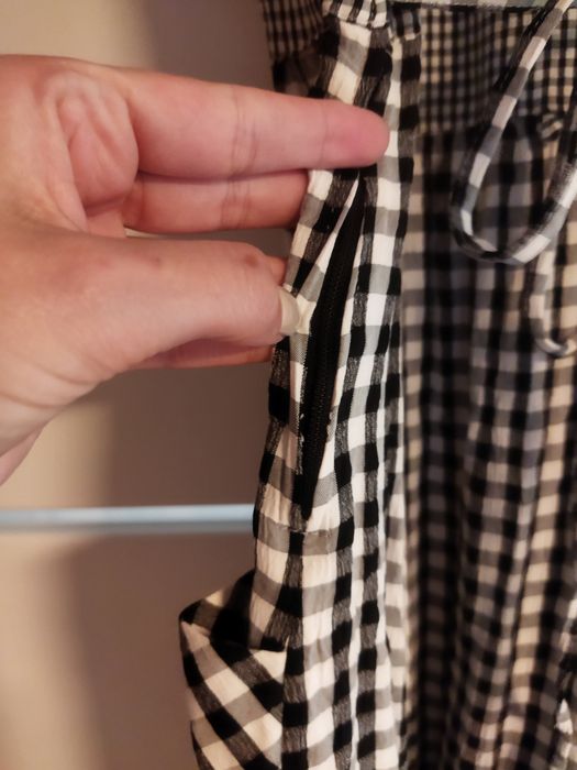 Długa sukienka w kratę, 38/40