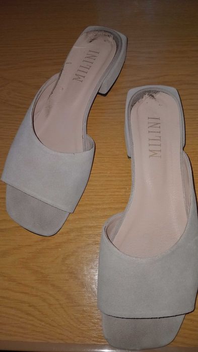 Босоніжки сабо натуральна замша великий розмір 42 на не широку ніжку