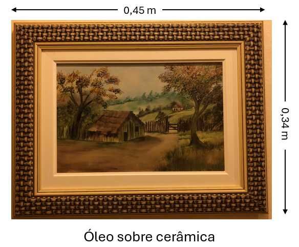 Quadro - pintura óleo sobre cerâmica