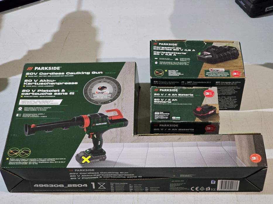 Pistola de selicone 20v parkside
