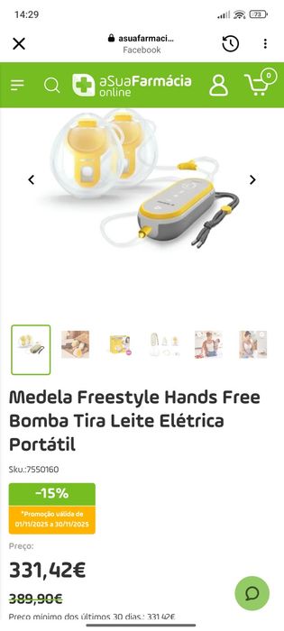 Extrator Leite Elétrico Freestyle Free Dupla MEDELA