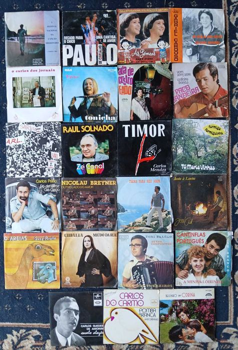 Singles musica portuguesa : Lote 100 unidades