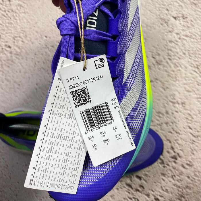 оригінал 43.5 44 adidas adizero boston 12 нові бігові кросівки running
