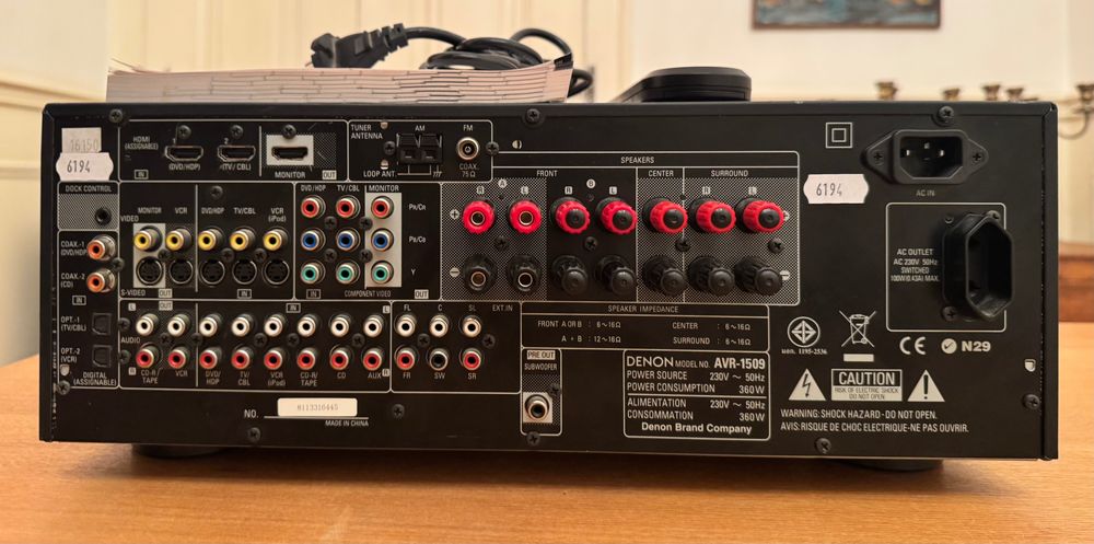 Denon AVR-1509 com comando, caixa original – HDMI OUT intermitente