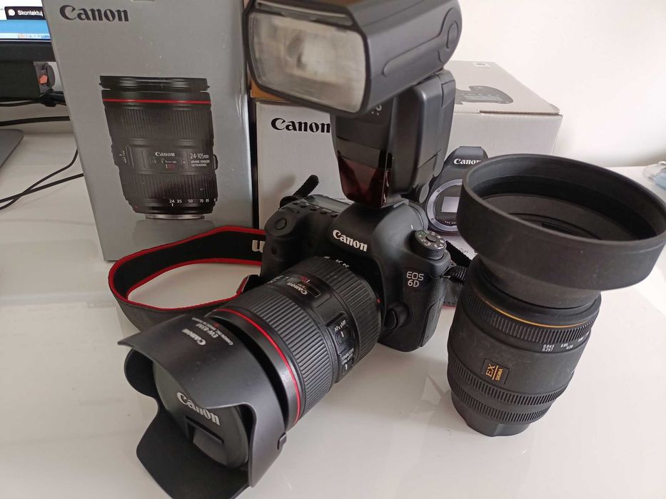 Canon EOS 6D  Mark I + obiektywy + dodatki