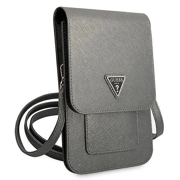 Torebka Guess Saffiano Triangle - szara