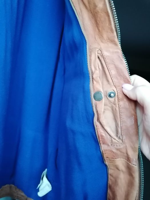 Casaco em pele camel homem