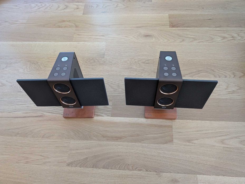 2 Colunas Bluetooth BenQ treVolo 2 + Suportes originais em madeira