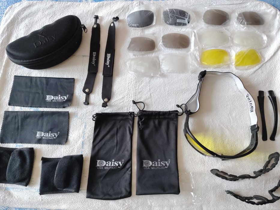 Тактичні окуляри захисні Daisy X Black два комплекти
