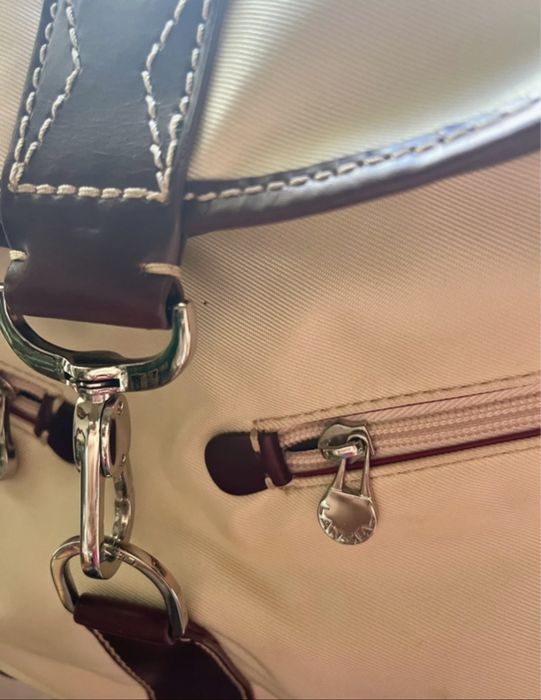 Mala LANCEL branco crú crossbody tamanho médio