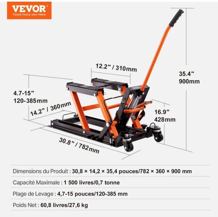 Macaco/ elevador hidráulico para motas