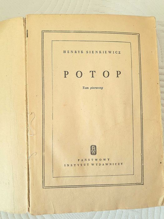 Potop 1953 stare książki vintage 3 tomy