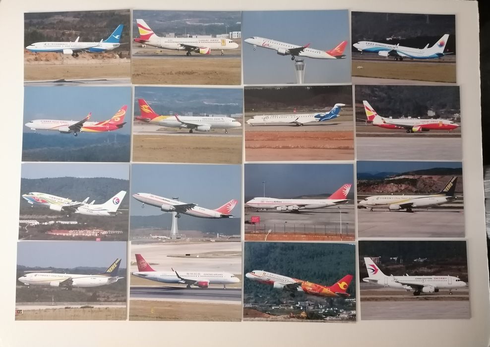 Postais fotos de aviões de várias companhias aéreas, Kunming Changsui