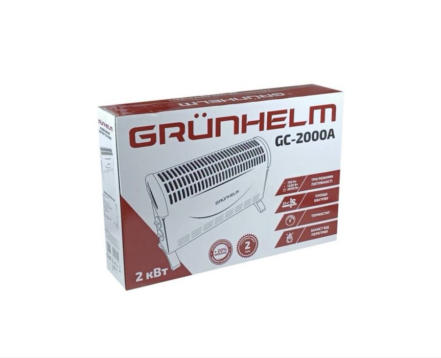 Электрический конвектор Grunhelm GC-2000A / Новый обогреватель / Обігрівач