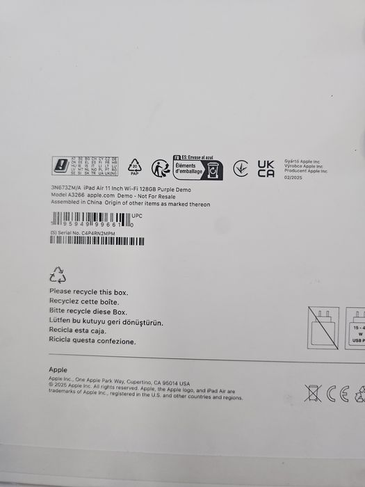 Ipad Air m3 2025 128gb 100% bateria 60 ciclos
