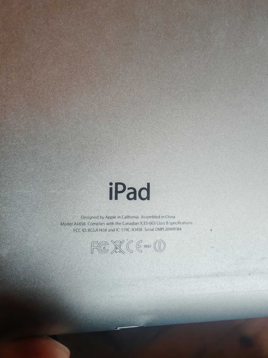 Планшет Ipad 4 A1458 заблокований обсяг памʼяті невідомий