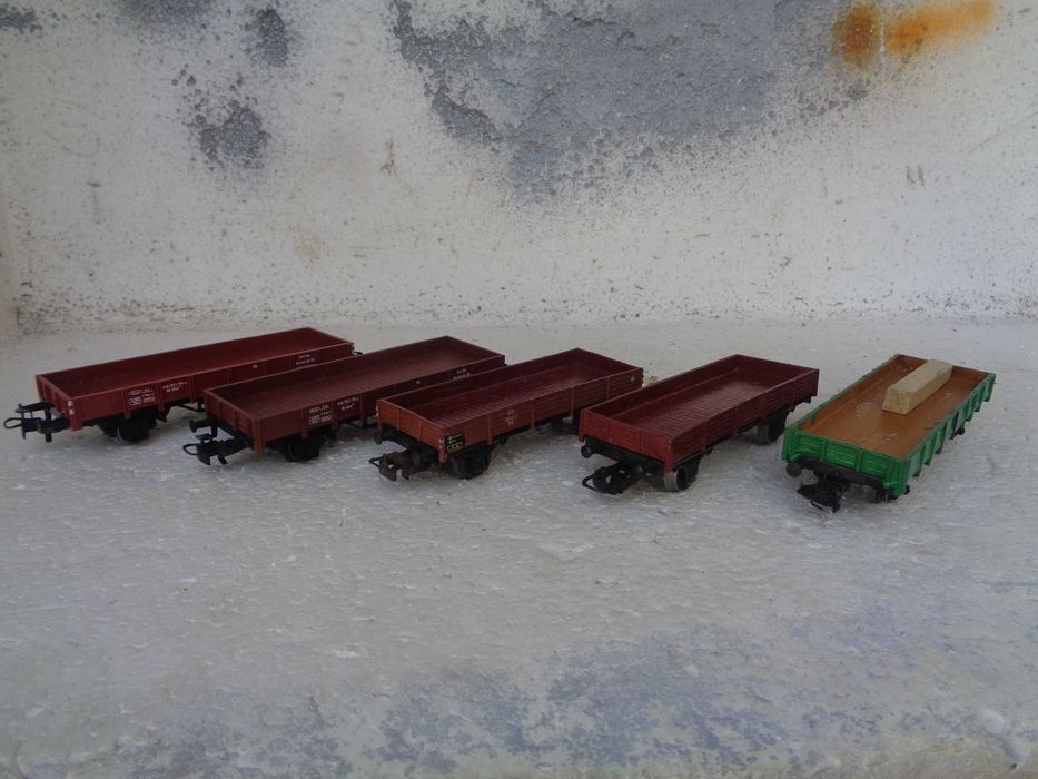 1:87 Marklin Lote de 5 vagões caixa aberta comboio