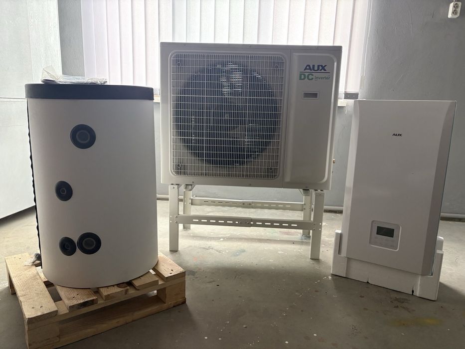 Тепловий насос AUX ACHP-H12 12 кВт + буфер 80л + підставка