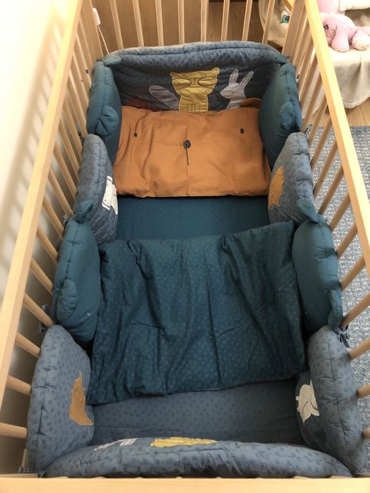 Conjunto completo para berço com 2 roupas de cama