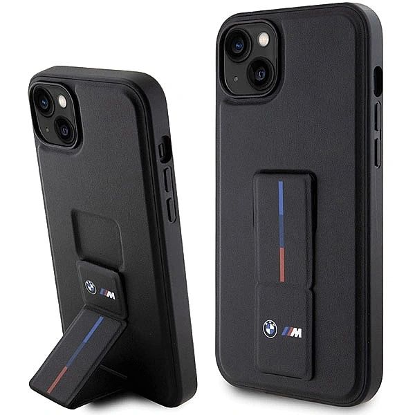 Etui BMW Grip Stand Hot Stamp na iPhone 14 Plus / 15 Plus - czarne
