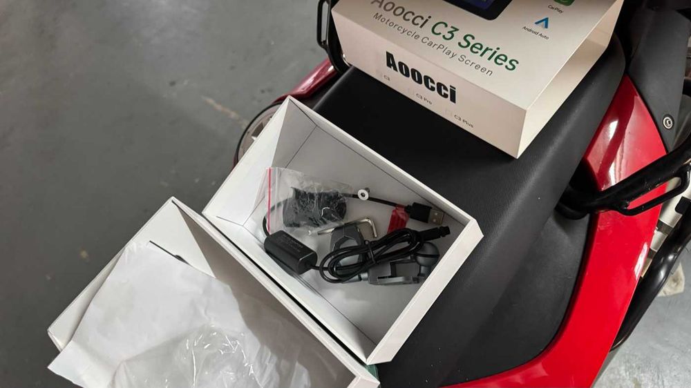 Ecra CarPlay e Android Auto sem fios para mota - Aoocci C3