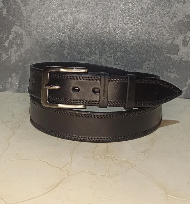 Ремінь чоловічий шкіряний джинсовий ремень мужской кожаный 4 см