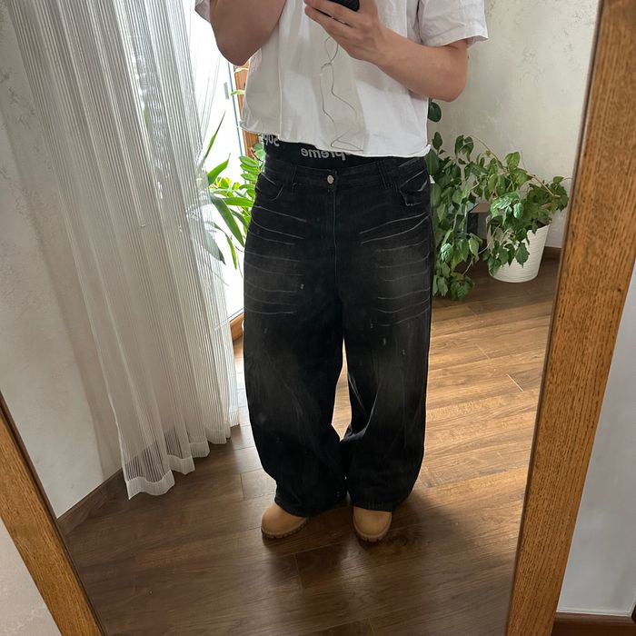 Baggy opium black washed jeans racer balenci jaded racer дуже широкі чорні джинси опіум черные широкие опиум джинсы sk8 y2k skater