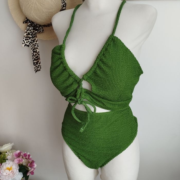 Dwuczęściowy strój kąpielowy 2XL – zielony, stan bardzo dobry