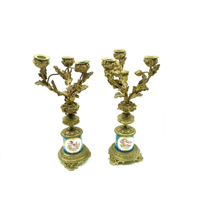 Casticais Sevres em bronze antigos sec 19