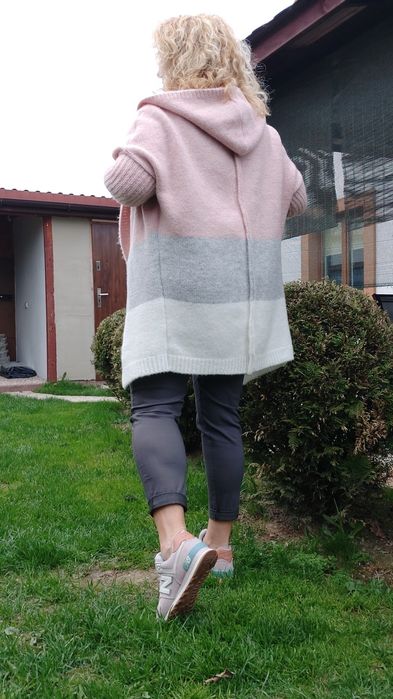 Sweter,  kardigan w paski Linda