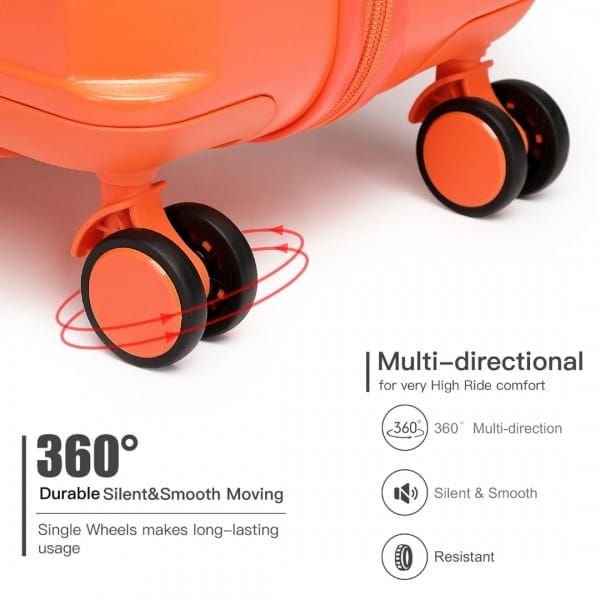 Walizka Podróżna 20 cali Abs, Tsa, Kółka 360° Pomarańczowa
