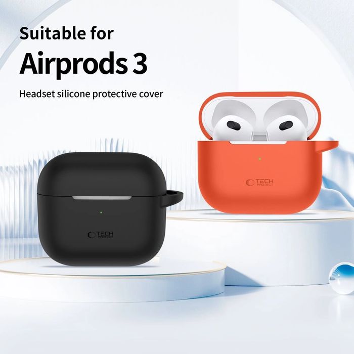 Etui Tech-Protect Silicone Hook na Apple AirPods 3 - niebieskie