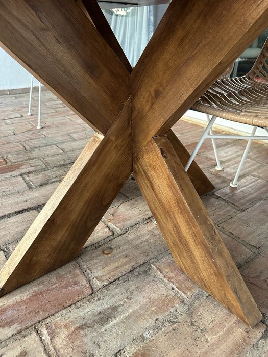 Conjunto mesa refeições exterior e 6 cadeiras