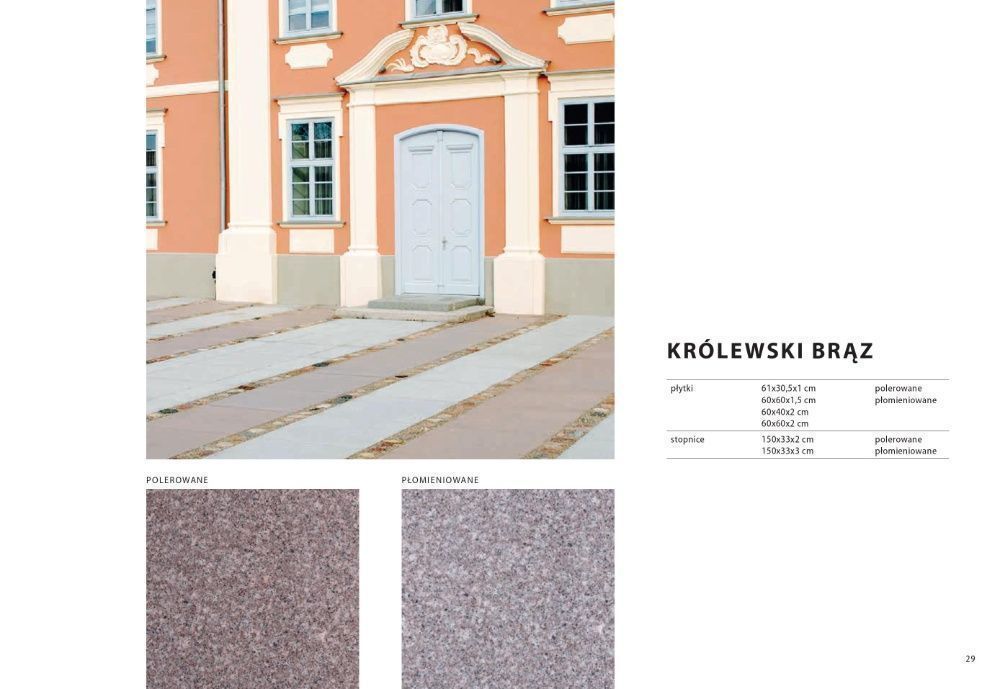 Stopień granitowy G664 Królewski Brąz polerowany 150x33x2 cm schody  stopnie granitowe antypoślizgowe schód schody
