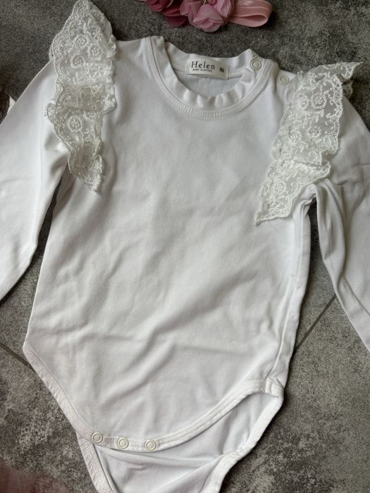 Elegancki zestaw dla dziewczynki r. 80 chrzciny roczek komunia wesele