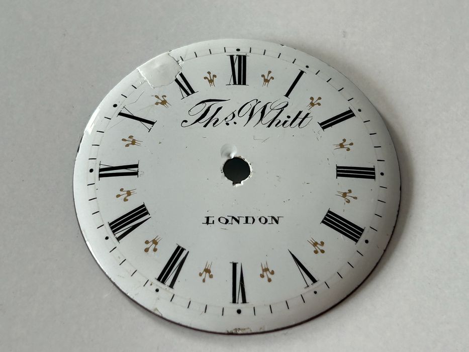 Tarcza zegarka kieszonkowego Szpindlak Th. Witt London Ortginalna logo