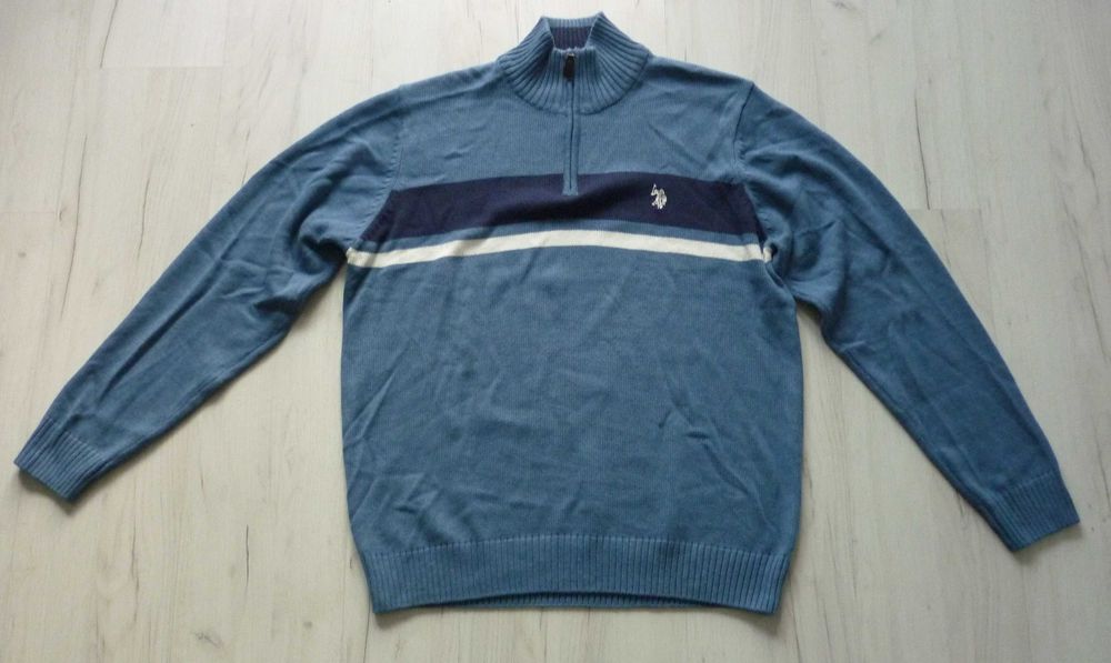 Męski sweter U.S. POLO ASSN jak Ralph Lauren rozm. L premium niebieski