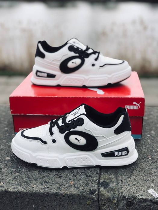 Молодежные красовки пума / Белые мужские кросовки puma / кожаные летние кросовки пума для мужчин / натуральная кожа