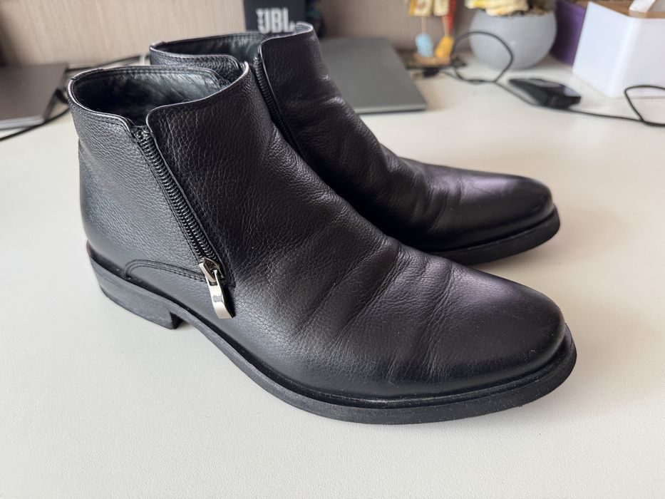 Мужские кожанные зимние ботинки Классические Новые 40-41 размер