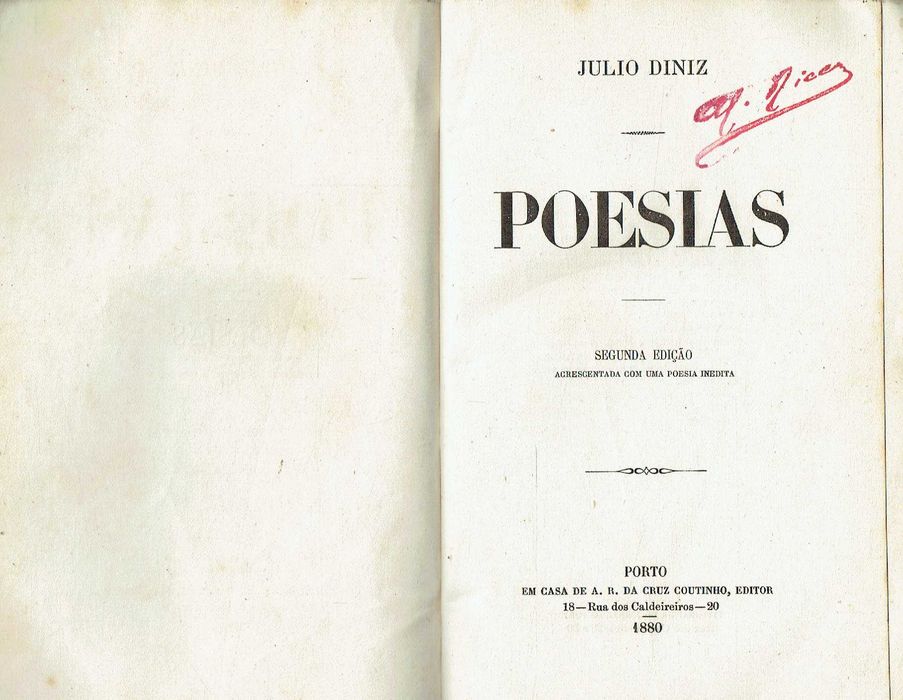 11842
	
Poesias 
Júlio Dinis. 
2a ed. - 1880