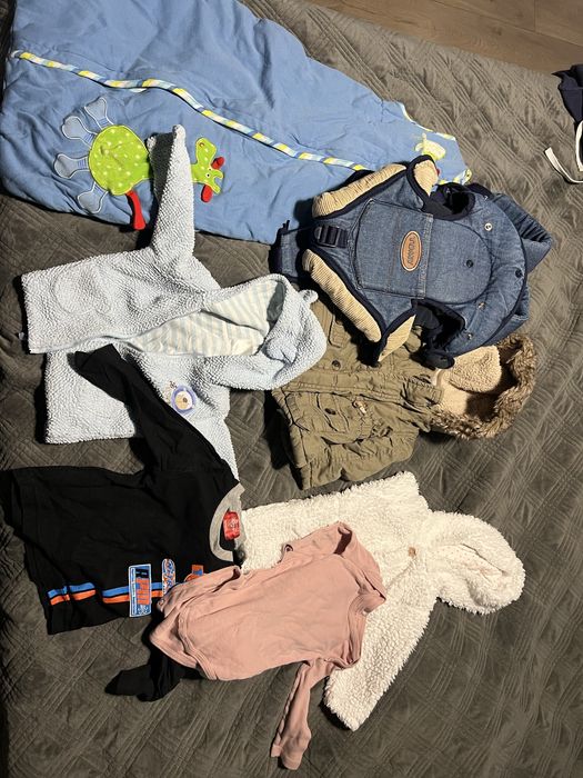 Łóżeczko, nosidełko i ubranka niemowlęce i sterylizator philips