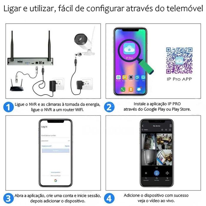 Sistema Vigilância ‼️ 8 Canais ‼️ 8 Câmaras ‼️ Sem Fios ‼️ UltraFullHD