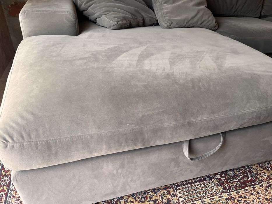 Narożnik welurowy modalto szary rozkładany