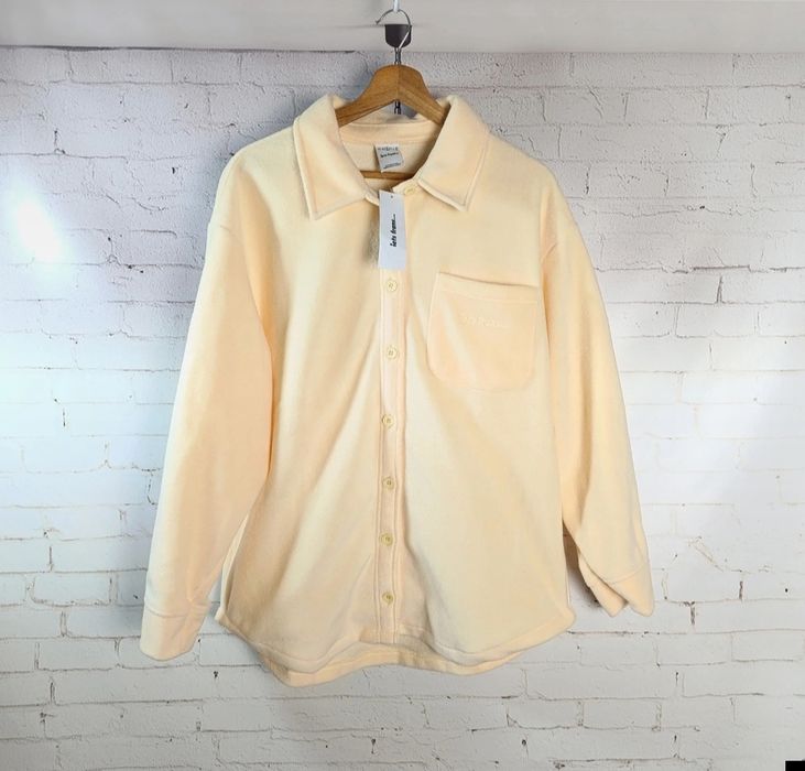 Urban Outfitters Iets Frans Żółty Polarowy Płaszcz Koszula Oversize S